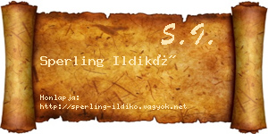 Sperling Ildikó névjegykártya